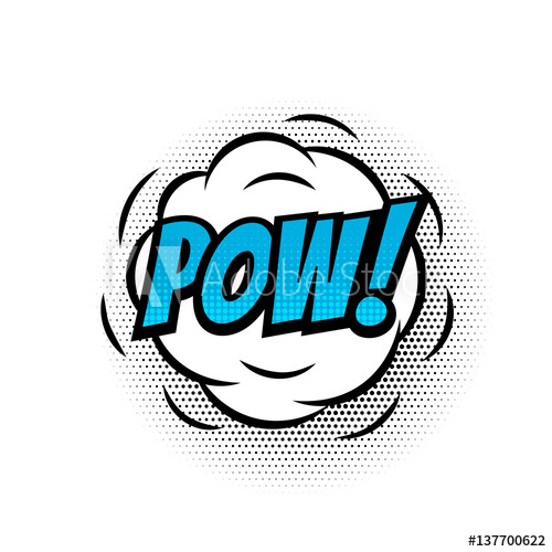 500x500 Pow Comic Text Bubble Vector Isolated Color Icon