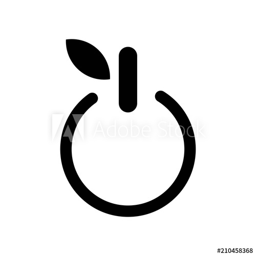 500x500 Fruit Power Button Icon Vector Icon Simple Element Illustration