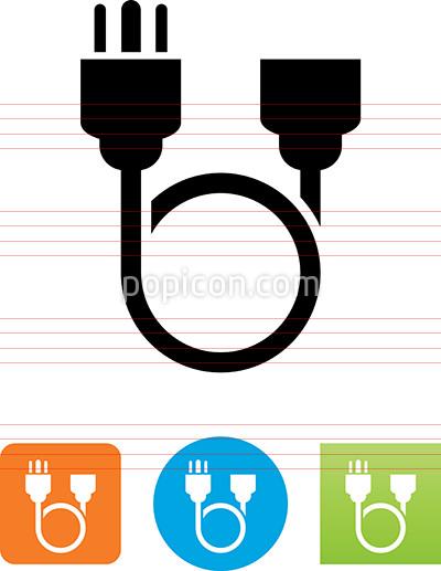 Three Pronged Power Cable Loop Icon 400x517 Three Pronged Power Cable Loop Icon