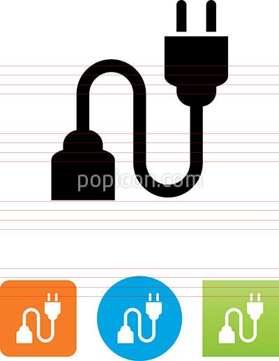 Two Pronged Power Cable Icon 400x517 Two Pronged Power Cable Icon