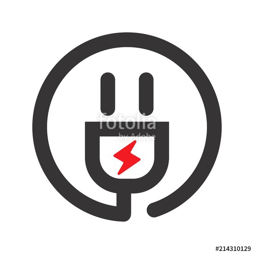 500x500 Electric Logo Power Icon Plug In Symbol Vector Stock