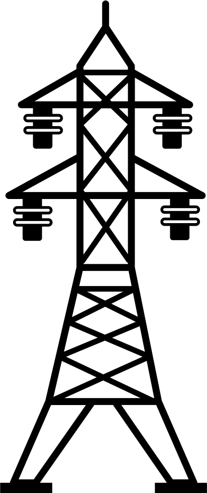 412x981 Power Line With Four Insulators Png Icon Free Download