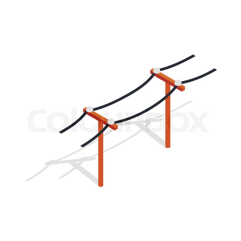 800x800 Power Line Icon In Isometric Style Stock Vector Colourbox