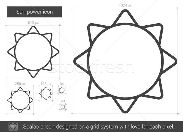 600x432 Sun Power Line Icon Vector Illustration Andrei Krauchuk