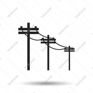 300x300 High Voltage Power Lines Electric Pole Icon On Vector Newwaysys