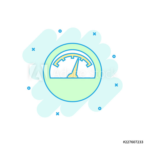 500x500 Vector Cartoon Electric Meter Icon In Comic Style Power Meter