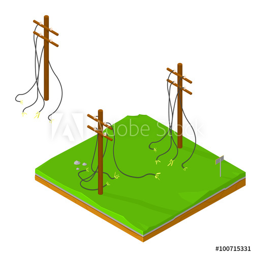 500x500 A Vector Illustration Of A Power Cut Due To Damaged Electricity