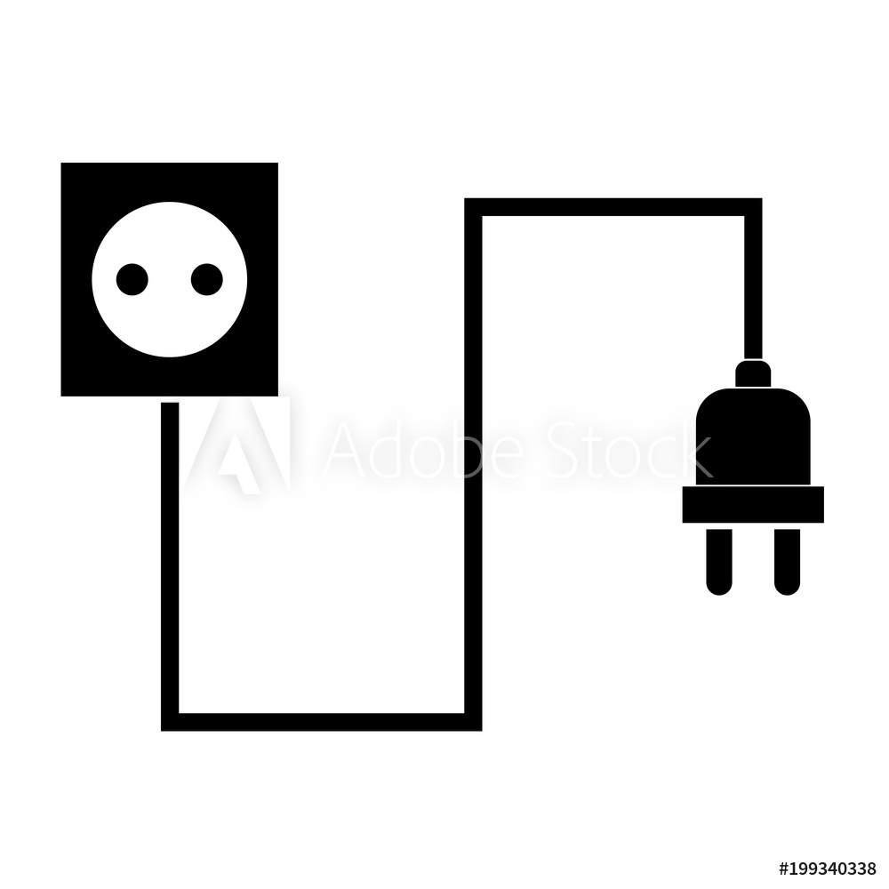 1000x1000 Fotografie, Obraz Simple Power Outlet And A Plug Iconillustration