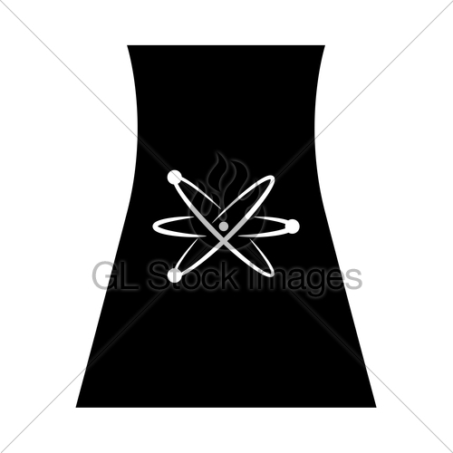 500x500 Cooling Tower Of Nuclear Power Plant Icon Gl Stock Images