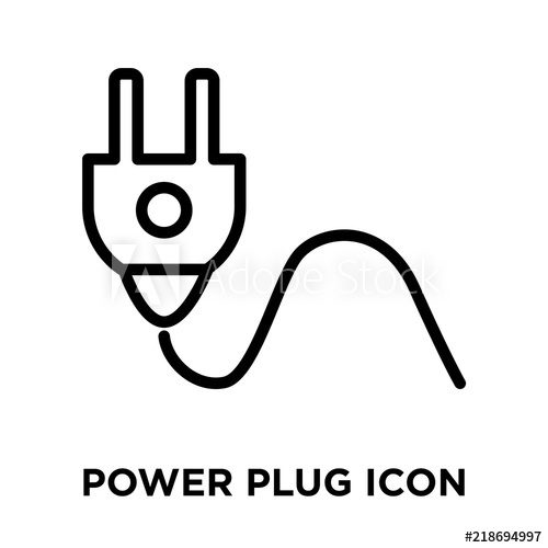 500x500 Power Plug Icon Vector Isolated On White Background, Power Plug