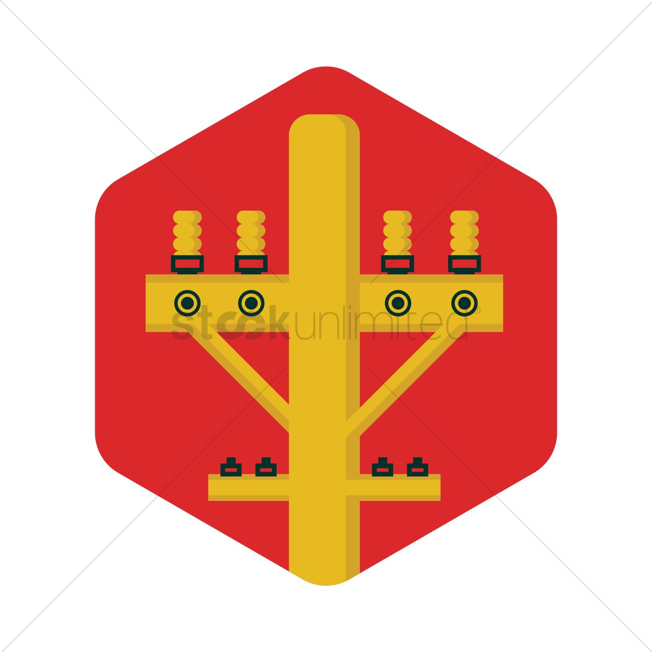 1300x1300 Free Electric Power Pole Vector Image