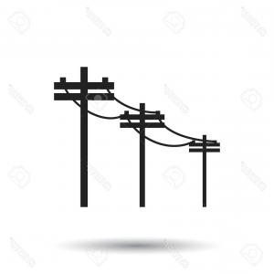 300x300 Photostock Vector High Voltage Power Lines Electric Pole Vector