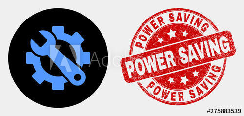 500x238 Rounded Service Tools Icon And Power Saving Seal St Red Round