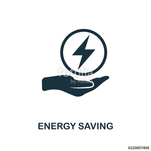 500x500 Energy Saving Icon Monochrome Style Design From Power Stock