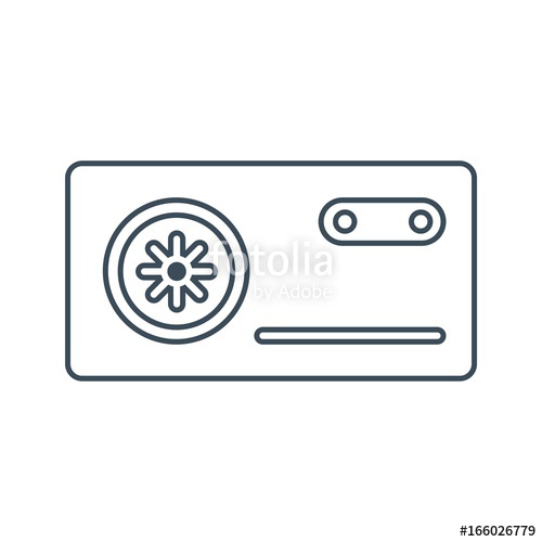 500x500 Power Supply Unit Icon Isolated On White Background Vector