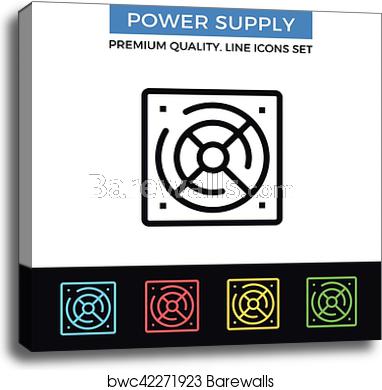 382x390 Vector Power Supply Icon Thin Line Icon, Canvas Print Barewalls