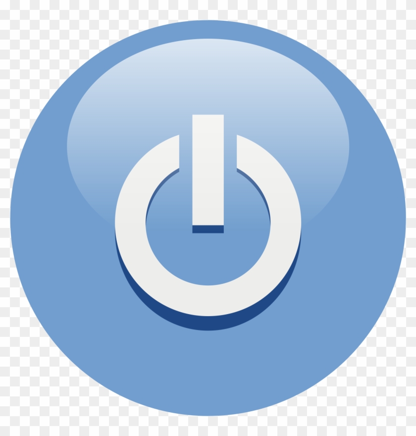 840x880 Illustration Of A Blue Power Button Icon