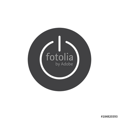 500x500 Power Switch Icon Vector, Filled Flat Sign, Solid Pictogram