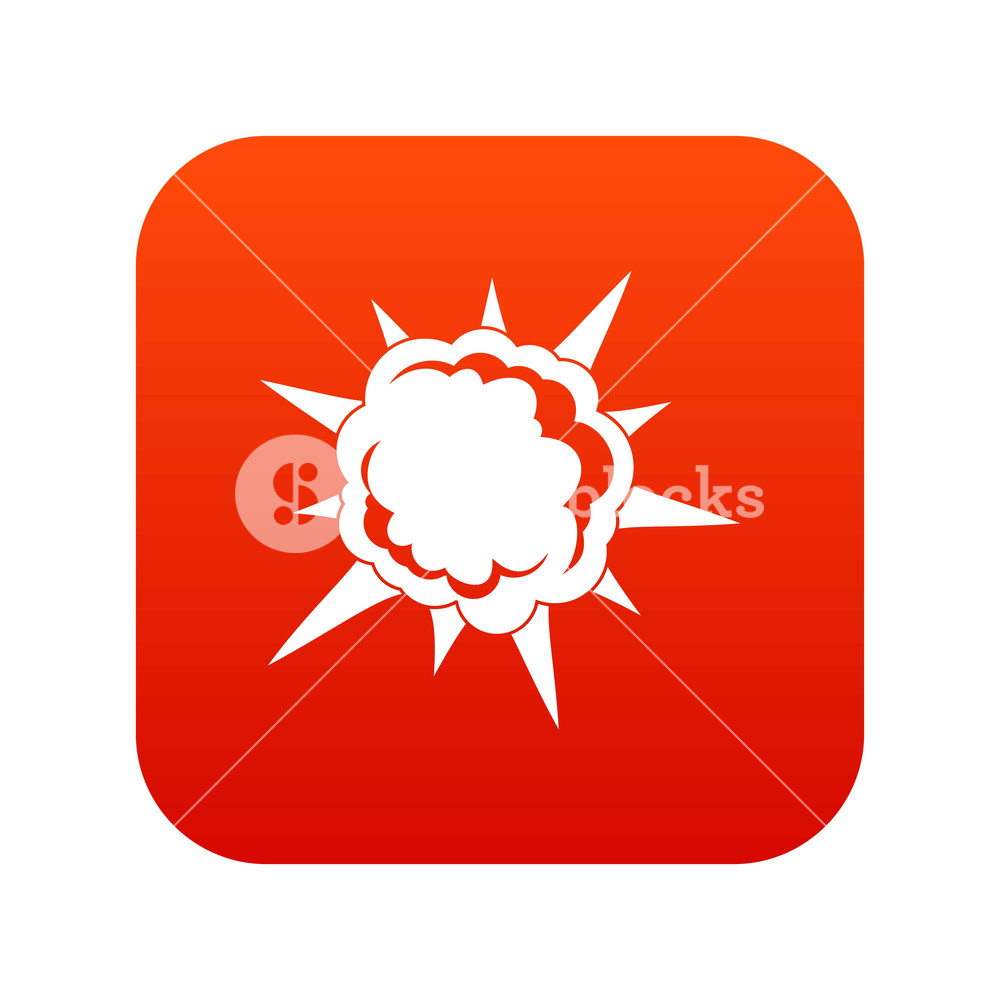 1000x1000 Powerful Explosion Icon Digital Red For Any Design Isolated
