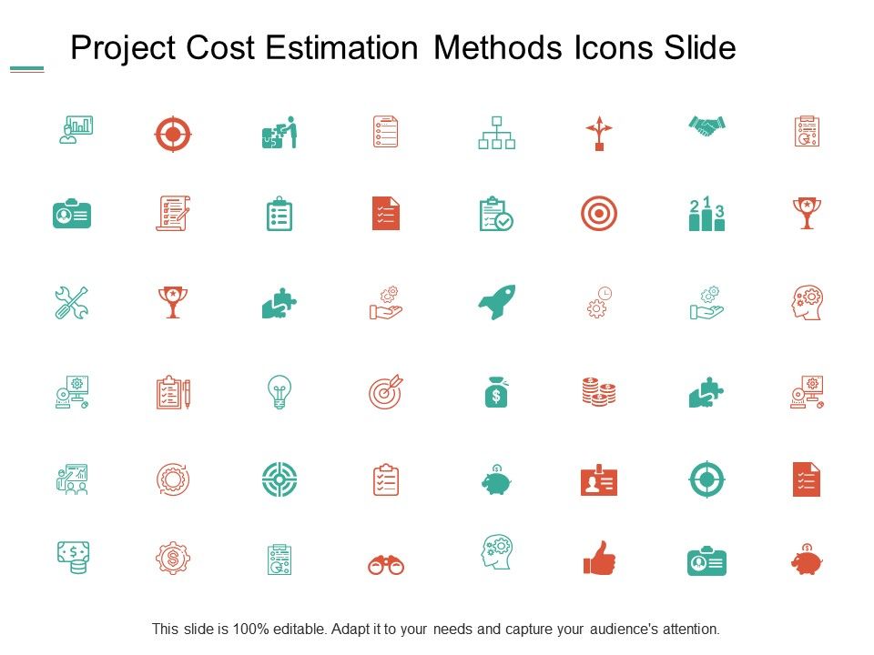 960x720 Project Cost Estimation Methods Icons Management Ppt Powerpoint