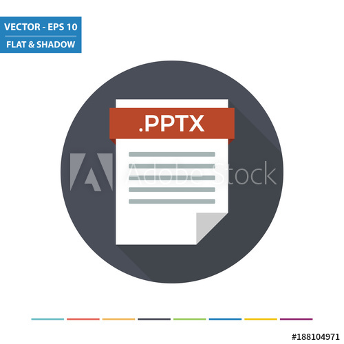 500x500 Pptx Presentation Document Format Flat Icon Vector