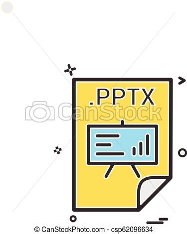 375x470 Pptx Application Download Format Icon Vector Design
