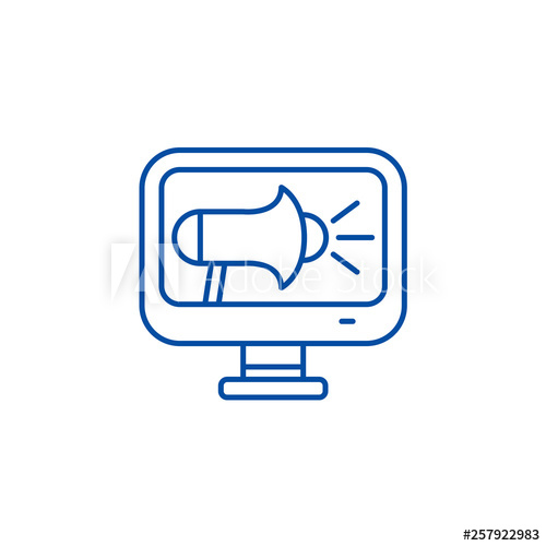 500x500 Online Pr Line Concept Icon Online Pr Flat Vector Website Sign