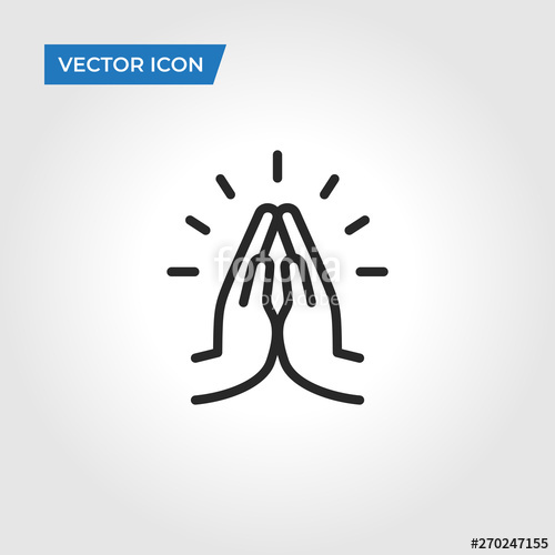 500x500 Pray Icon Isolated On White Background Pray Icon In Trendy Design