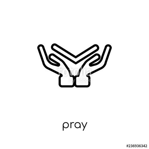 500x500 Pray Icon Trendy Modern Flat Linear Vector Pray Icon On White