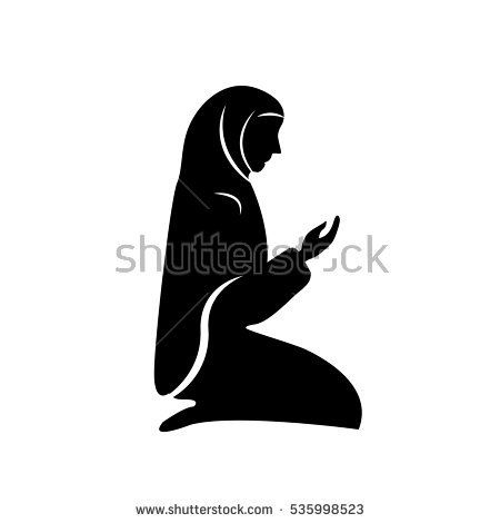 450x470 Praying Woman Icon Flat Design Template Iconic Women, Islamic
