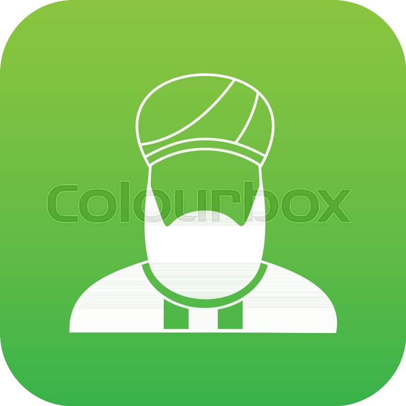 800x800 Muslim Preacher Icon Digital Green For Stock Vector Colourbox