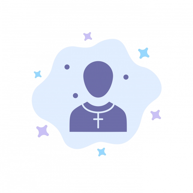 640x640 Christian Church Male Man Preacher Blue Icon On Abstract Clo