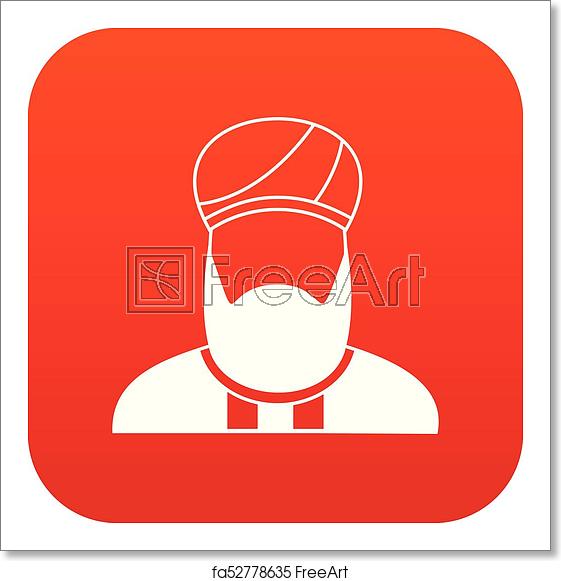 561x581 Free Art Print Of Muslim Preacher Icon Digital Red Muslim