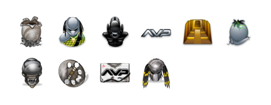 550x214 Alien Vs Predator Icons Set Png Free Download, Icon Easy