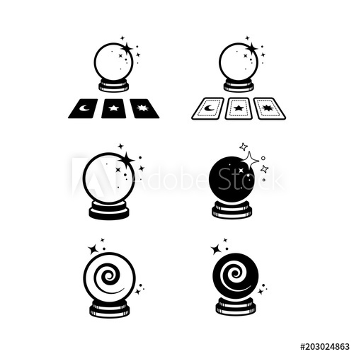 500x500 Crystal Ball Fortune Prediction Icon Set
