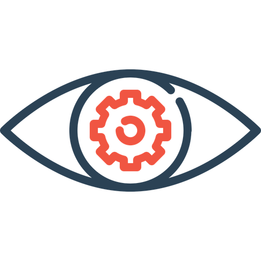 512x512 Eye, Mission, Vision, View, Settings, Gear, Preferences Icon