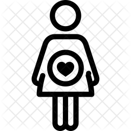 256x256 Pregnant Icon Of Line Style