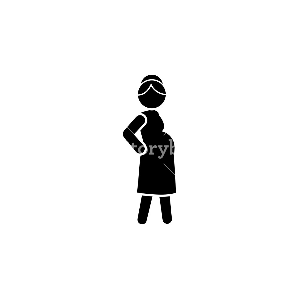 1000x1000 Pregnant Icon Vector Illustration Royalty Free Stock Image