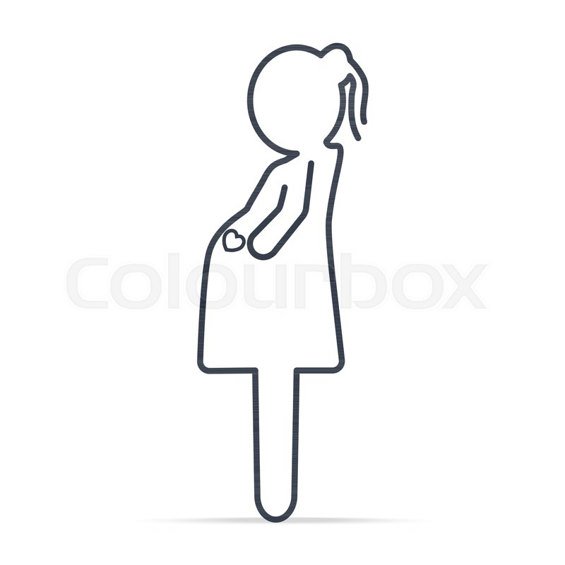 800x800 Pregnant Woman Icon, Simple Line Icon Stock Vector Colourbox