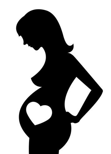 355x490 Black And White Of Pregnant Woman Icon Vector Illustration