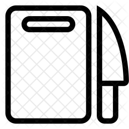 256x256 Kitchen, Cutting, Board, Knife, Cook, Preparation Icon Of Line