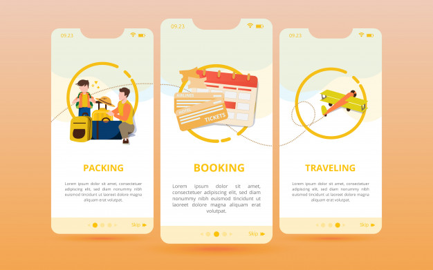 626x391 A Set Of Screen Displays With A Preparation Icon Before Traveling