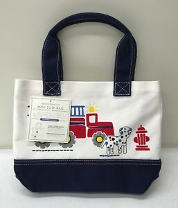 257x300 New Pottery Barn Kids Fire Trucks Preppy Icon Mini Canvas Tote Bag