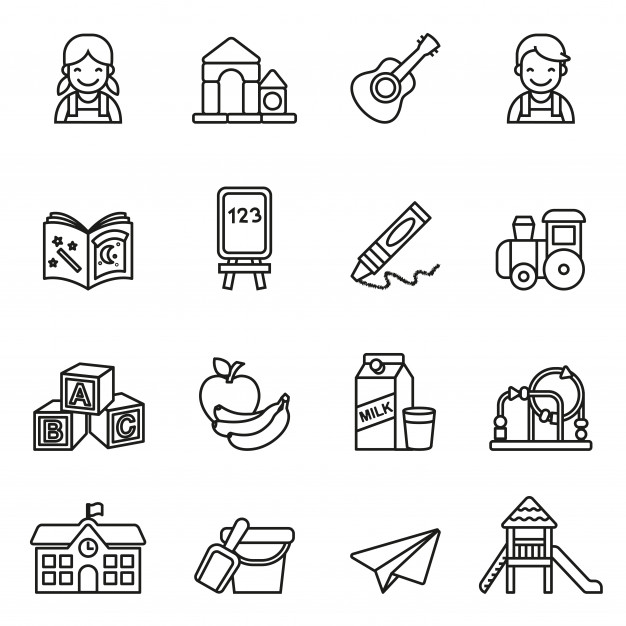 626x626 Preschool Icons Set Vector Premium Download