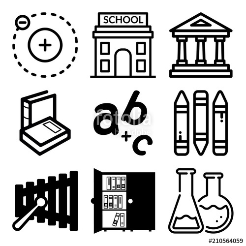 500x500 Vector Icon Set About Education With Icons Related To Writing