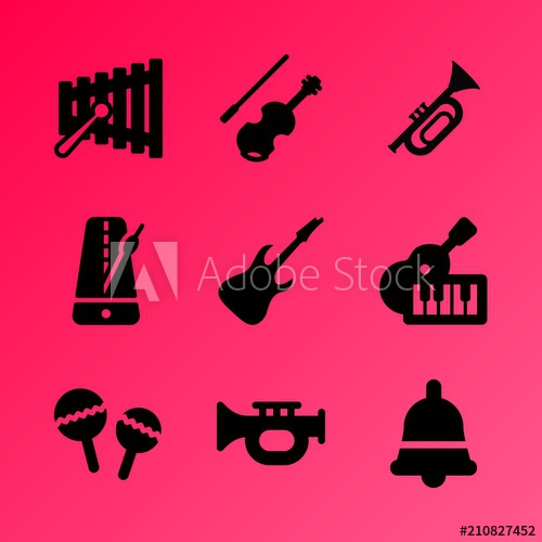 500x500 Vector Icon Set About Music Instruments With Icons Related