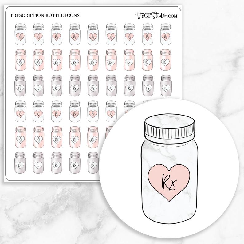794x794 Prescription Bottle Icon Planner Stickers For Your Erin Etsy