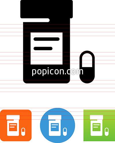 400x496 Prescription Bottle With Pill Icon
