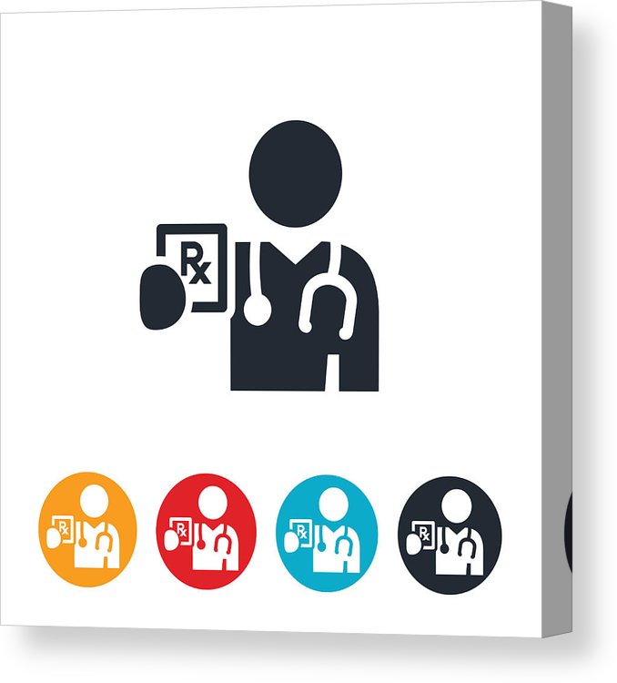 678x750 Doctor Giving Prescription Icon Canvas Print Canvas Art