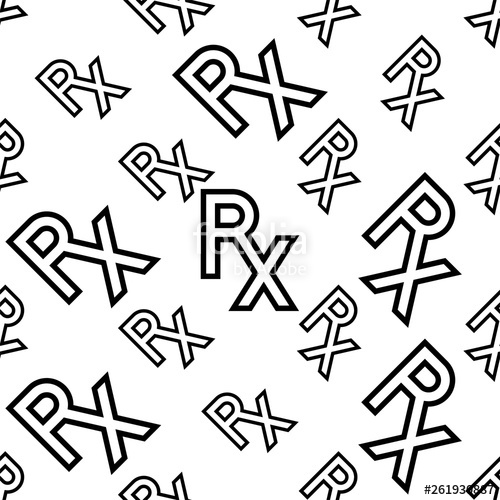 500x500 Rx Icon Seamless Pattern, Rx Pharmacy Icon, Rx Medical